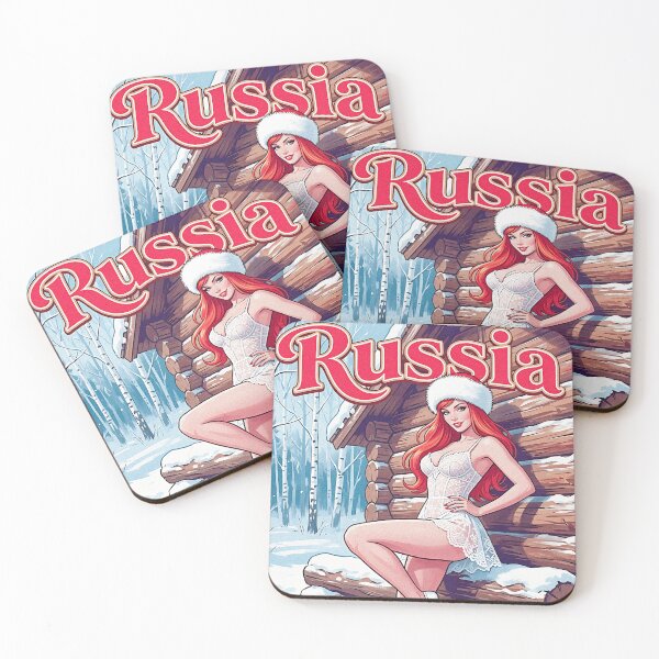 Item preview, Russian Winter Pinup Redhead Fur Hat Cabin designed and sold by HappyOops.