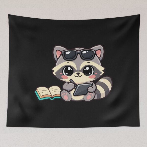 Item preview, Kawaii Raccoon Drawing Tablet & Book designed and sold by Tsugraf Designs.