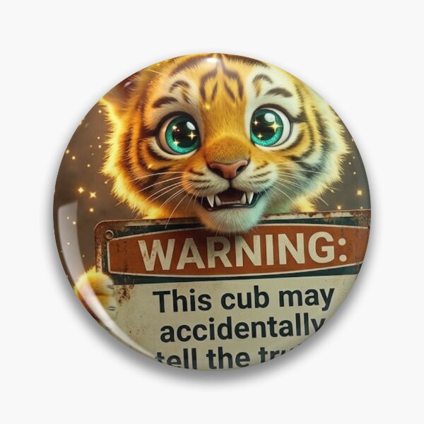 Item preview, NeoTig SparkFang Warning Sign — This Cub May Accidentally Tell The Truth designed and sold by NeoTigLuna.