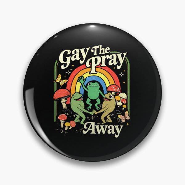 Item preview, Gay The Pray Away Rainbow Frog Meme Graphic designed and sold by MiALopezArt.