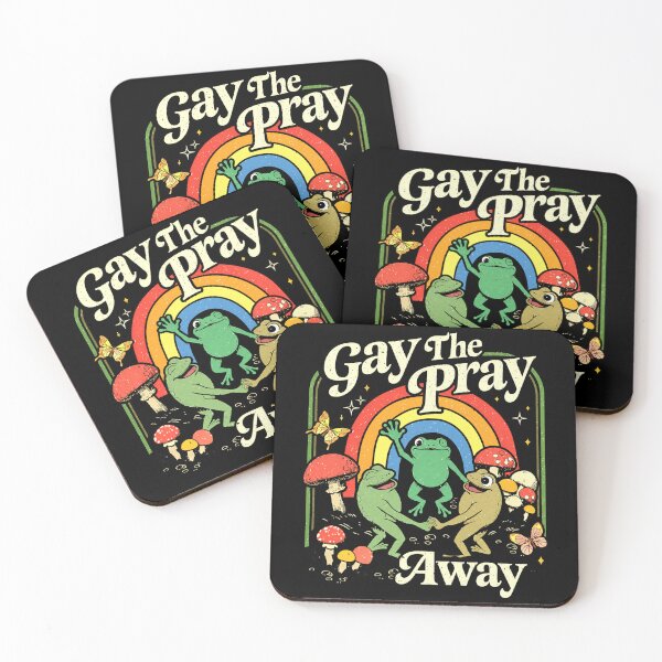 Item preview, Gay The Pray Away Rainbow Frog Meme Graphic designed and sold by MiALopezArt.