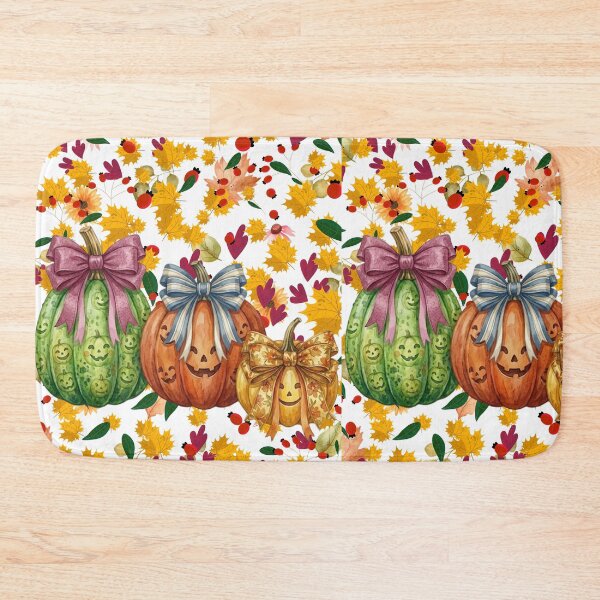 Item preview, Watercolor Vintage Halloween Jack O Lantern Pumpkins with Bows - Fall Autumn Foliage Graphic designed and sold by VibranPalette.
