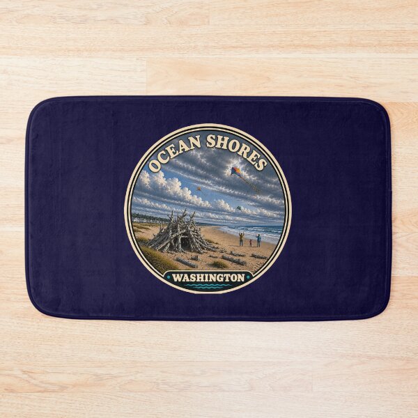 Item preview, Ocean Shores Washington Driftwood Fort Beach Badge Sticker designed and sold by Swanny's Custom T-shirt and Gift Designs.