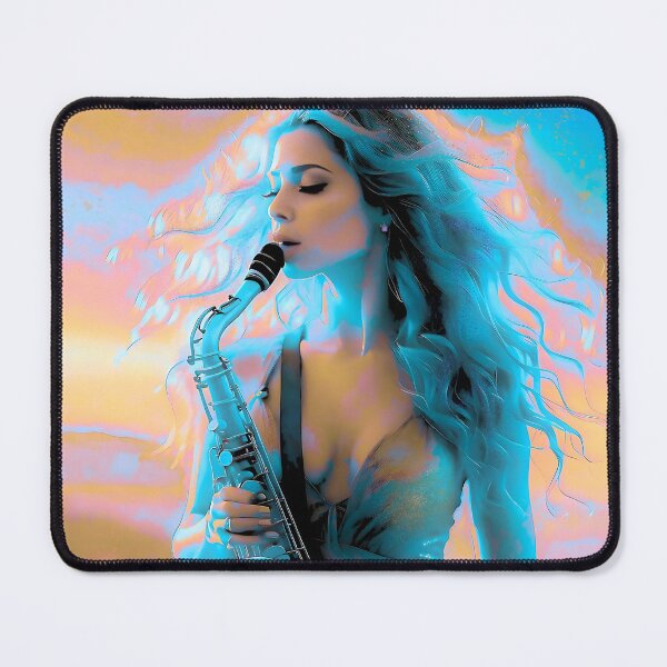 Item preview, Desert Whispers Jazz Saxophone Vaporwave Poster designed and sold by AXENT Designs.