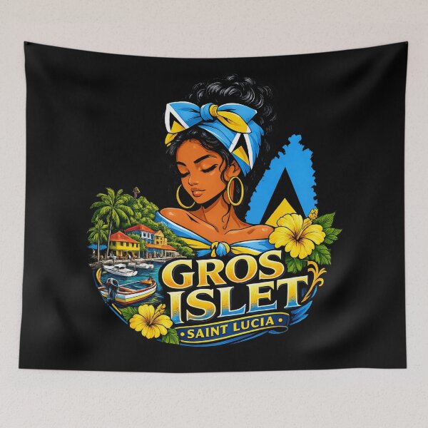 Item preview, Gros ilet Saint Lucia Messy bun with Flag Bow designed and sold by scicilysimonee.