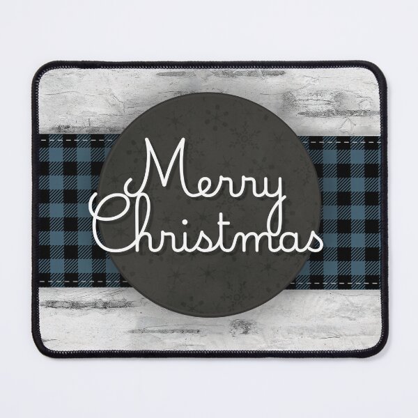 Item preview, Rustic Birch Blue Buffalo Plaid Merry Christmas designed and sold by GlueGunEnergy.