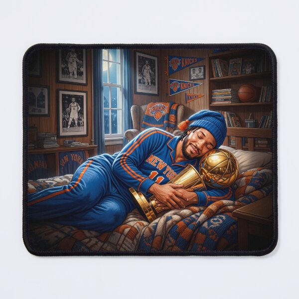Item preview, Jalen Brunson NY Knicks Sleeping With NBA Finals Trophy designed and sold by Home Decor Art.