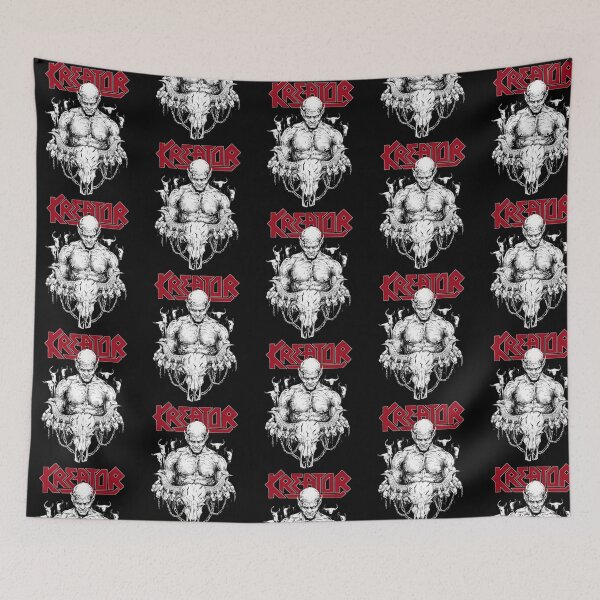 Item preview, Kreator Band Inspired Demon Holding Ram Skull designed and sold by MagicEagleStore.