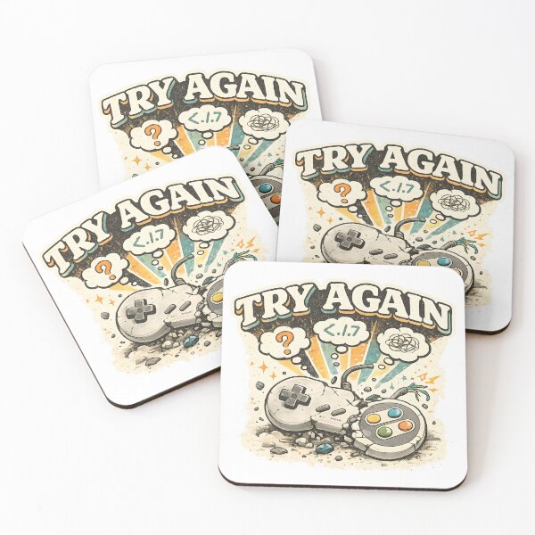 Item preview, TRY AGAIN Funny Retro Gamer Vintage Gaming Motivation Design designed and sold by suthee navakul.