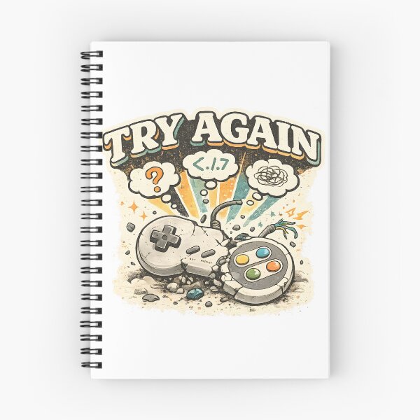 Item preview, TRY AGAIN Funny Retro Gamer Vintage Gaming Motivation Design designed and sold by suthee navakul.