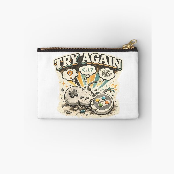 Item preview, TRY AGAIN Funny Retro Gamer Vintage Gaming Motivation Design designed and sold by suthee navakul.