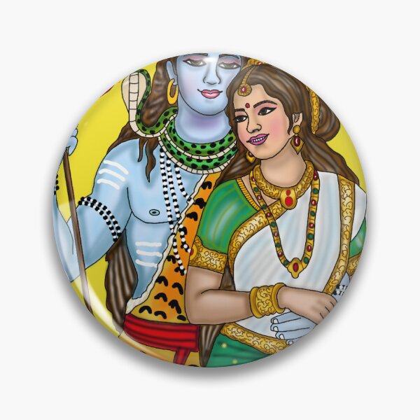 Item preview, Shiva and Parvati Artwork | Sacred Hindu Divine Couple Digital Illustration designed and sold by Harshit_Digital_Arts.
