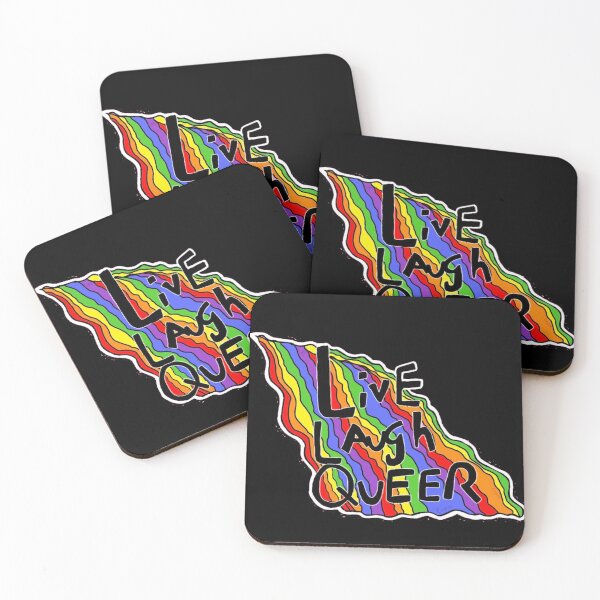 Item preview, Live Laugh Queer Rainbow Pride Doodle Design designed and sold by Cherry Prism Designs.