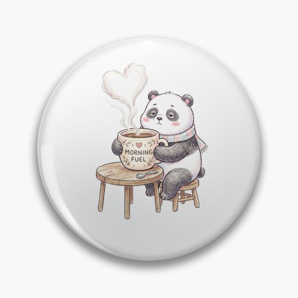 Item preview, Cute Sleepy Panda Drinking Morning Fuel Coffee Mug Illustration designed and sold by TaiwanMemory.