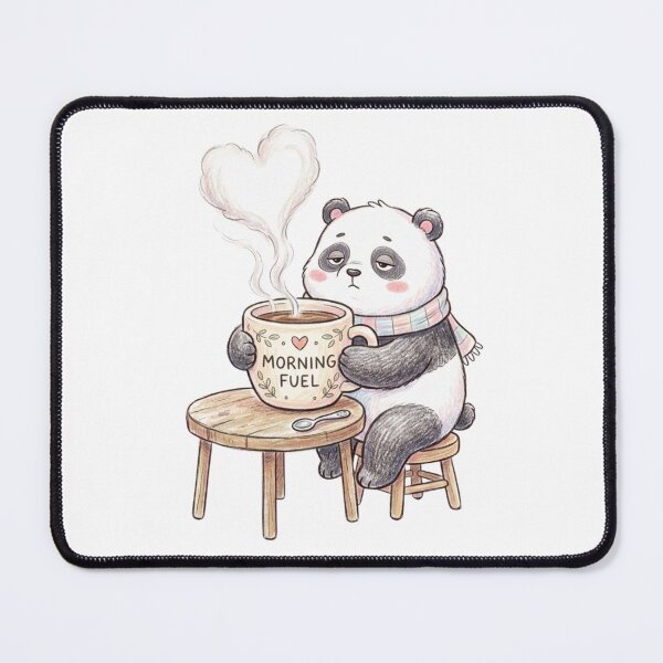 Item preview, Cute Sleepy Panda Drinking Morning Fuel Coffee Mug Illustration designed and sold by TaiwanMemory.