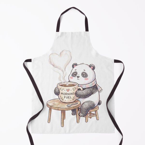 Item preview, Cute Sleepy Panda Drinking Morning Fuel Coffee Mug Illustration designed and sold by TaiwanMemory.