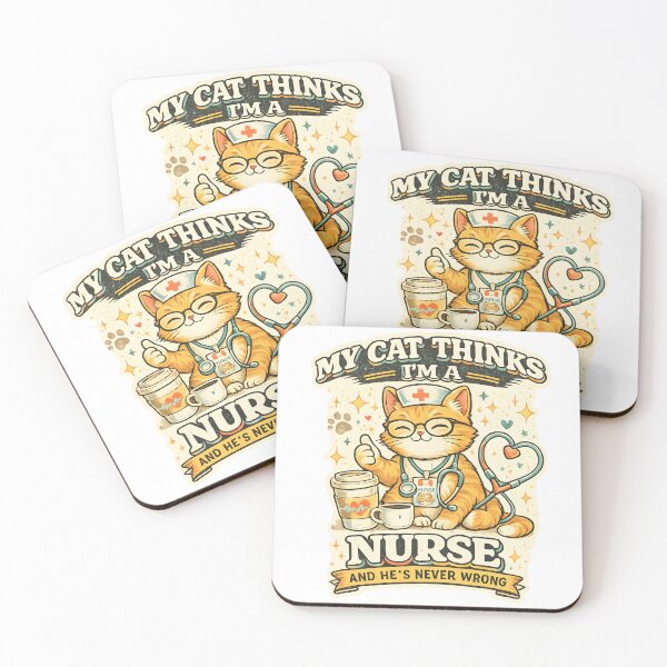 Item preview, My Cat Thinks I'm A Nurse And He's Never Wrong Funny Cat Nurse Retro Design designed and sold by suthee navakul.