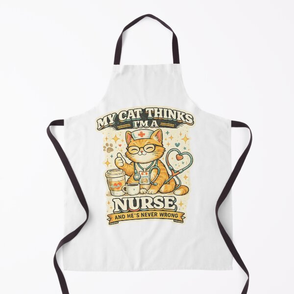 Item preview, My Cat Thinks I'm A Nurse And He's Never Wrong Funny Cat Nurse Retro Design designed and sold by suthee navakul.