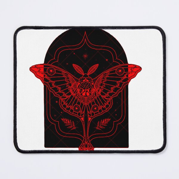 Item preview, Neon Red Moon Moth Gothic Alchemy Sketch designed and sold by Ideniquo.