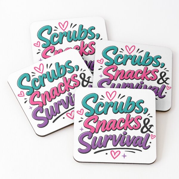 Item preview, Scrubs Snacks & Survival Sticker | CNA Gift | Nurse Life Decal | Healthcare Worker Sticker | Cute Medical Worker Gift designed and sold by overcomercrafts.