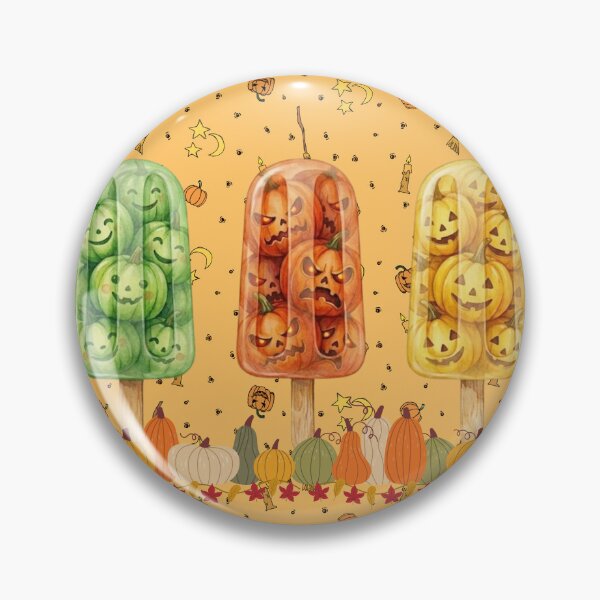 Item preview, Watercolor Halloween Pumpkin Lollipop Graphic - Spooky Autumn Candy Pattern Poster designed and sold by VibranPalette.