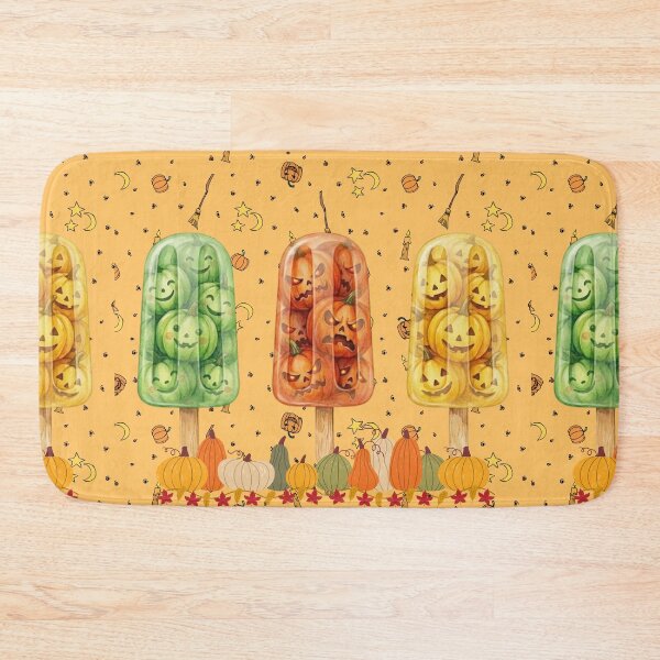 Item preview, Watercolor Halloween Pumpkin Lollipop Graphic - Spooky Autumn Candy Pattern Poster designed and sold by VibranPalette.