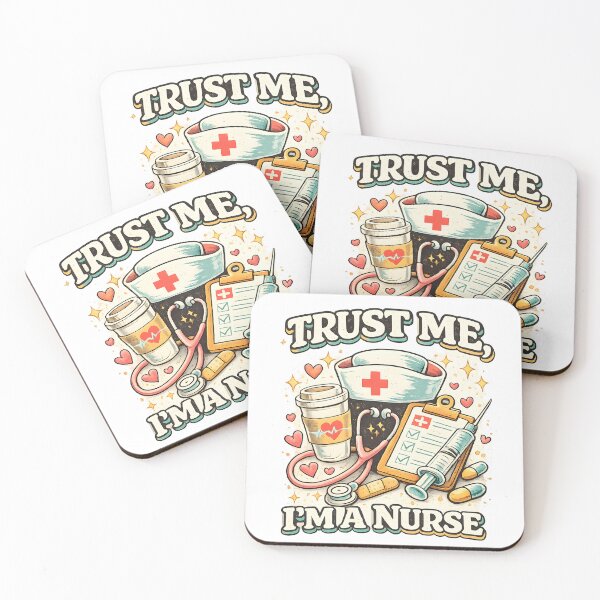 Item preview, Confía en mí, soy enfermera. Divertido diseño retro de enfermera sobre la vida de un trabajador médico. designed and sold by suthee navakul.