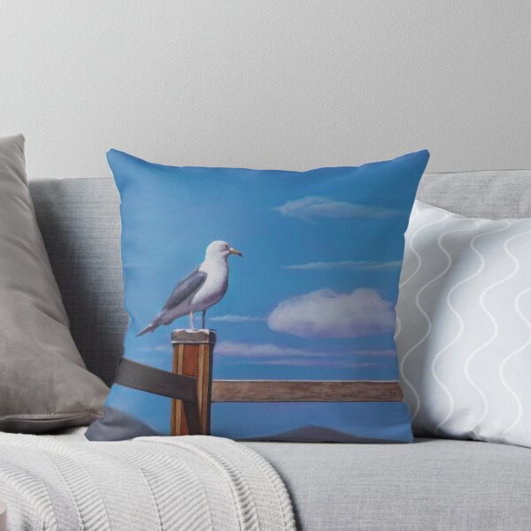 Item preview, Seagull on a Wooden Fence, Coastal Bird Art designed and sold by HaedamArt.