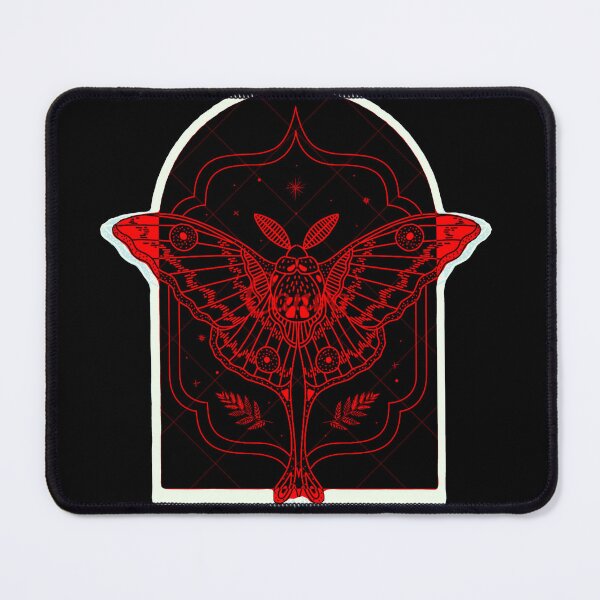 Item preview, White Outline Neon Red Luna Moth Portal designed and sold by Ideniquo.