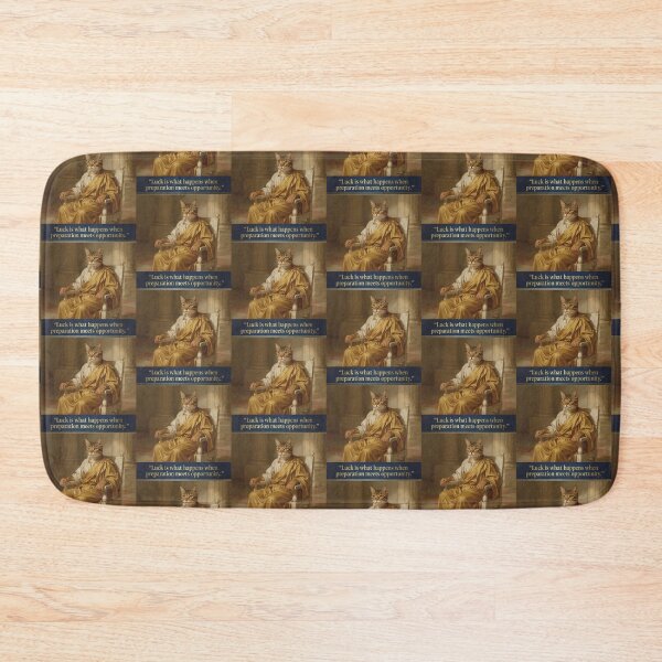 Item preview, Seneca Inspired Stoic Portrait Cat - Seneca Quote: Luck is What Happens When Preparation Meets Opportunity designed and sold by Donsean22.