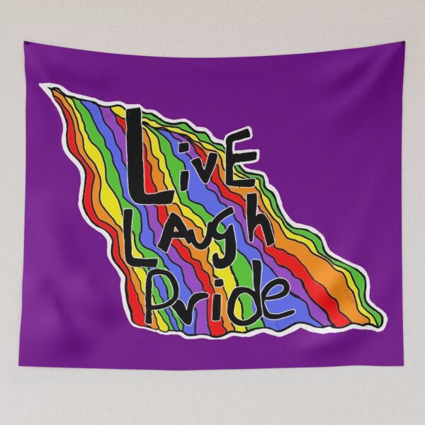 Item preview, Live Laugh Pride LGBTQ Rainbow Pride Design designed and sold by Cherry Prism Designs.