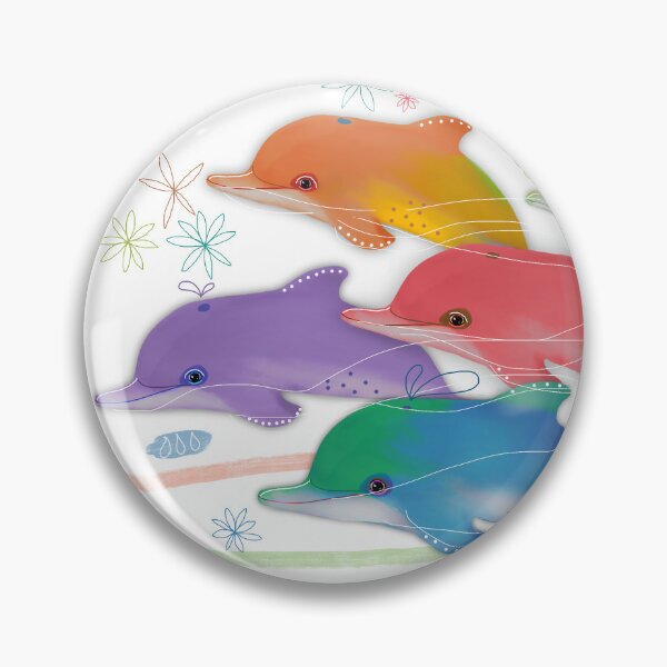 Item preview, Rainbow of Dolphins Playful Pod  designed and sold by Karin Taylor.