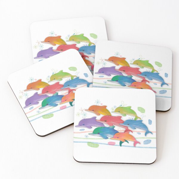 Item preview, Rainbow of Dolphins Playful Pod  designed and sold by Karin Taylor.