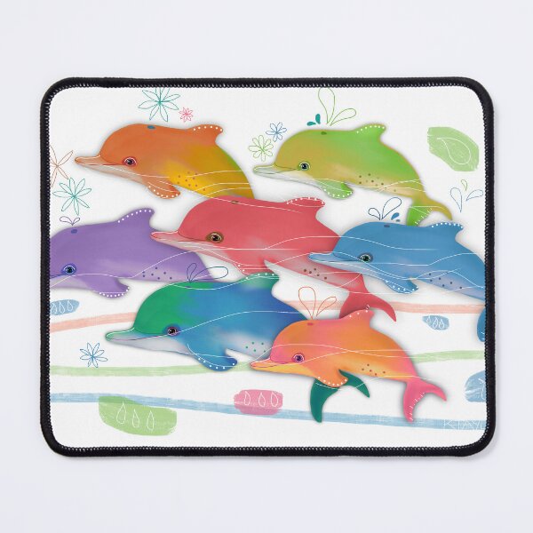 Item preview, Rainbow of Dolphins Playful Pod  designed and sold by Karin Taylor.