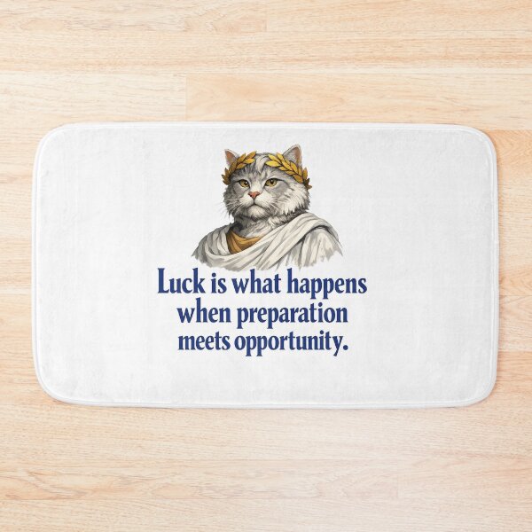 Item preview, Seneca Inspired Stoic Roman Cat – Luck is What Happens When Preparation Meets Opportunity designed and sold by Donsean22.