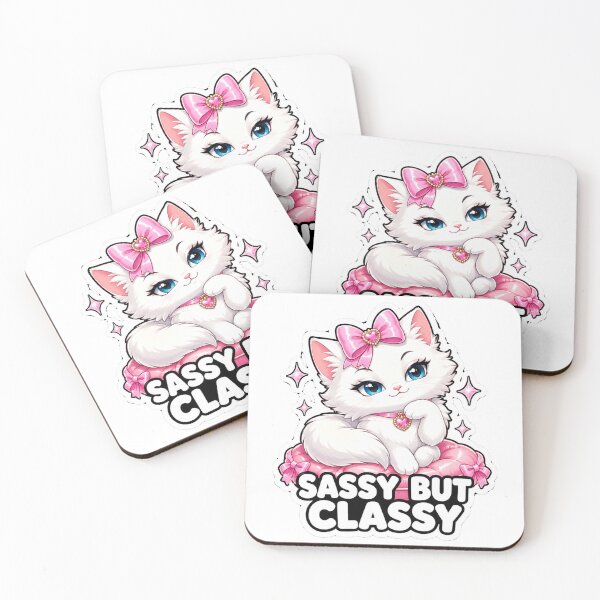 Item preview, Sassy But Classy Funny Cute Cat Meme Stickers designed and sold by MoodyMeows.