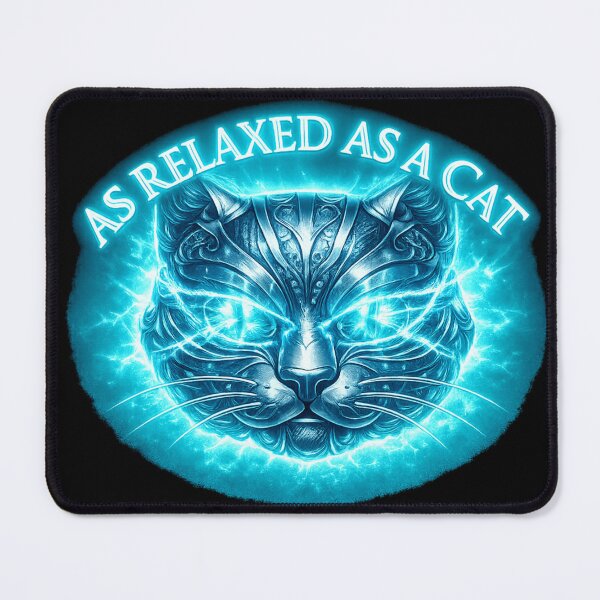 Item preview, AS RELAXED AS A CAT – Premium Chrome Cyan Edition designed and sold by dragon580.