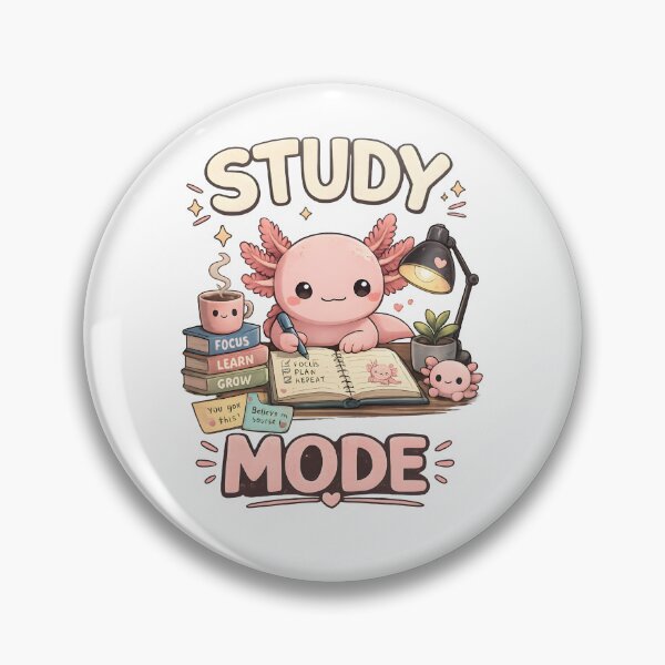 Item preview, Cute Axolotl Study Mode Kawaii Study Buddy Aesthetic Student Design designed and sold by suthee navakul.