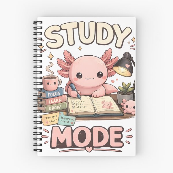 Item preview, Cute Axolotl Study Mode Kawaii Study Buddy Aesthetic Student Design designed and sold by suthee navakul.