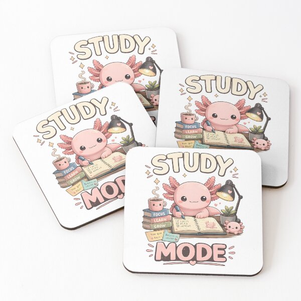 Artikelvorschau, Niedlicher Axolotl-Lernmodus, Kawaii-Lernbegleiter, ästhetisches Studentendesign entworfen und verkauft von suthee navakul.
