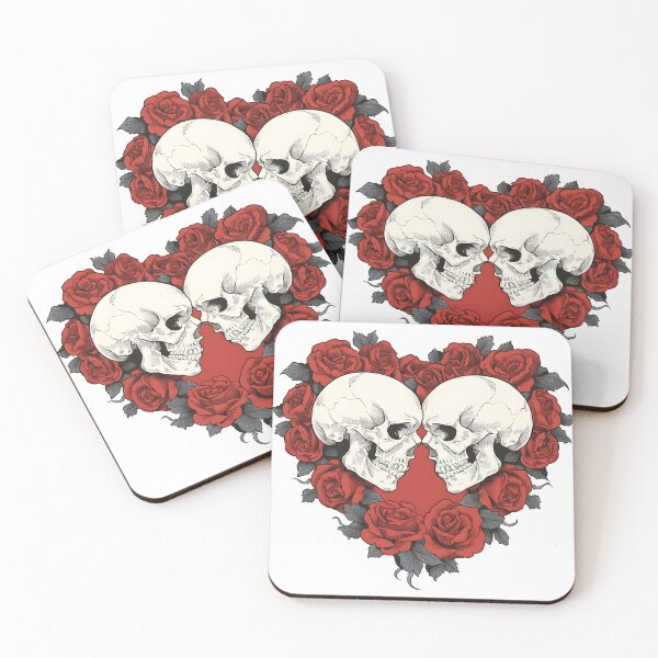 Item preview, Gothic Skull Heart With Red Roses Dark Romantic Tattoo Aesthetic designed and sold by suthee navakul.