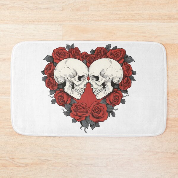 Item preview, Gothic Skull Heart With Red Roses Dark Romantic Tattoo Aesthetic designed and sold by suthee navakul.