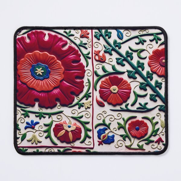 Item preview, Uzbekistan Bokhara Suzani Embroidery Print designed and sold by Vicky Brago-Mitchell®.