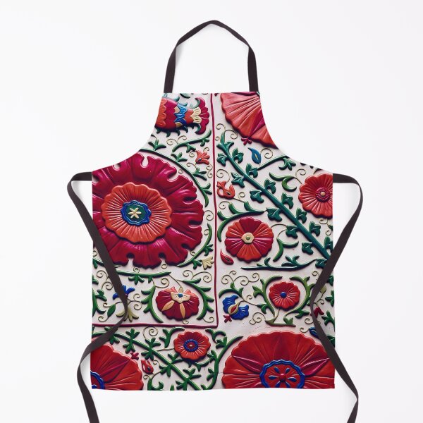Item preview, Uzbekistan Bokhara Suzani Embroidery Print designed and sold by Vicky Brago-Mitchell®.