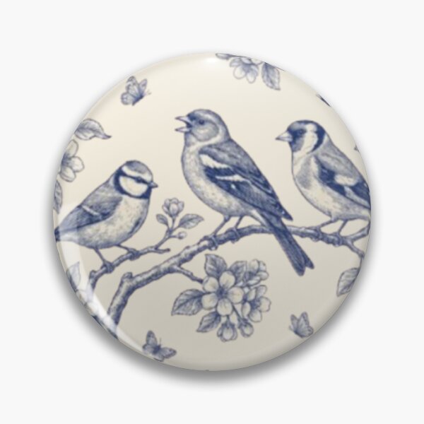 Item preview, Blue Toile songbirds designed and sold by Kritiwadhawan30.