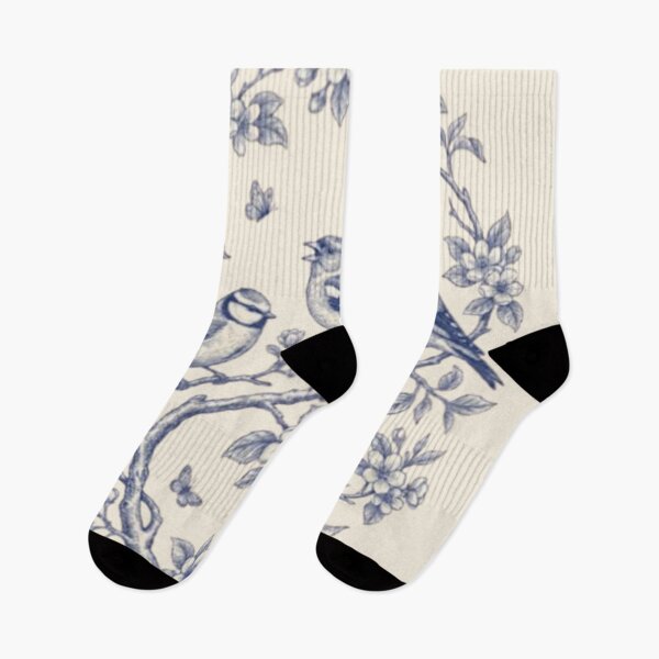Item preview, Blue Toile songbirds designed and sold by Kritiwadhawan30.