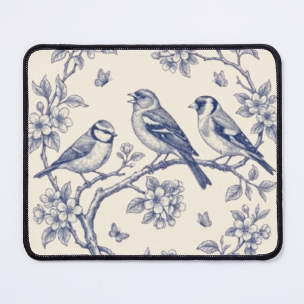 Item preview, Blue Toile songbirds designed and sold by Kritiwadhawan30.