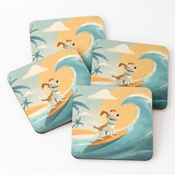Item preview, Retro Surfing Dog Beach Vibes Vintage Summer Wave Aesthetic designed and sold by suthee navakul.