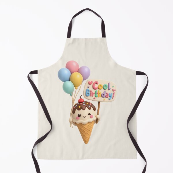 Item preview, Cute Ice Cream Birthday Balloon - Cool Birthday | Kawaii 3D Happy Birthday Art designed and sold by Moons Studio.