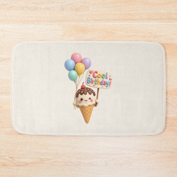 Item preview, Cute Ice Cream Birthday Balloon - Cool Birthday | Kawaii 3D Happy Birthday Art designed and sold by Moons Studio.